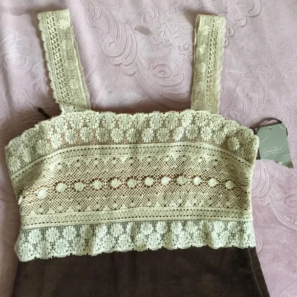 NWT Anthropologie "Macchiato Jumper Dress" by Zehavale, Corduroy, Lace, Sz 2 - Picture 8 of 15